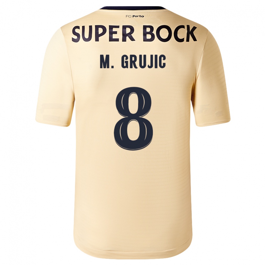 Mulher Camisola Marko Grujic #8 Bege-Dourado Alternativa 2023/24 Camisa