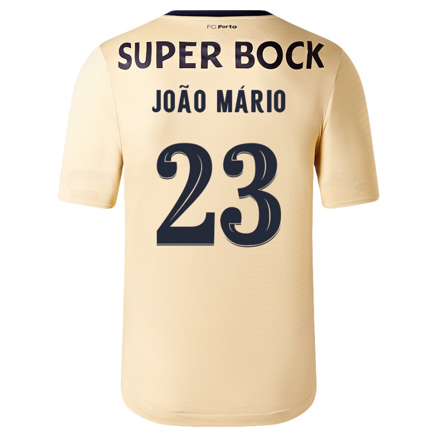 Mulher Camisola Joao Mario #23 Bege-Dourado Alternativa 2023/24 Camisa