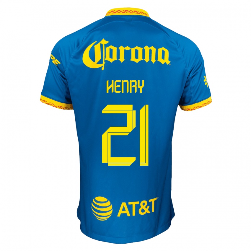 Mulher Camisola Henry Martin #21 Azul Alternativa 2023/24 Camisa