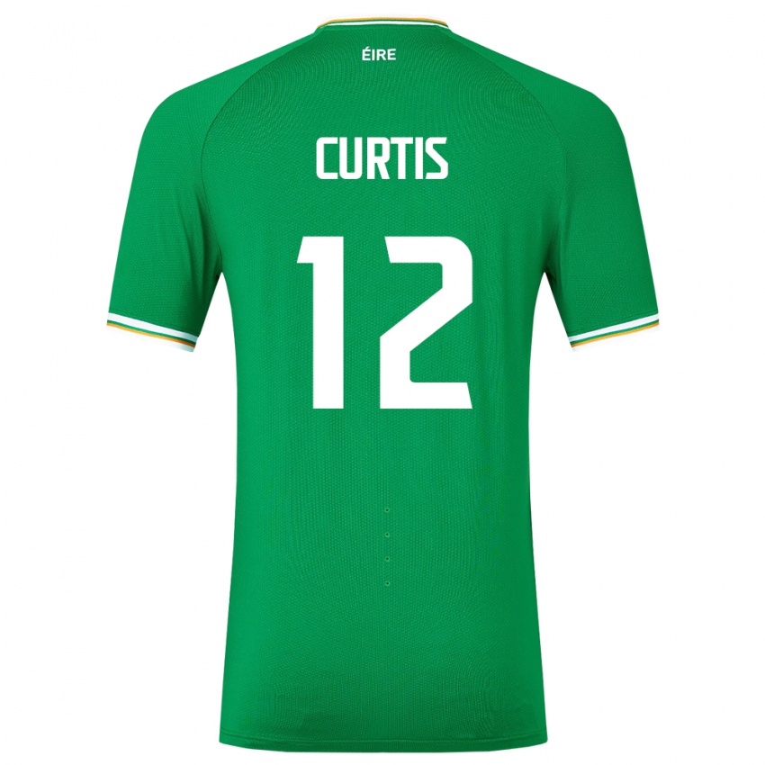 Criança Camisola Irlanda Sam Curtis #12 Verde Principal 24-26 Camisa