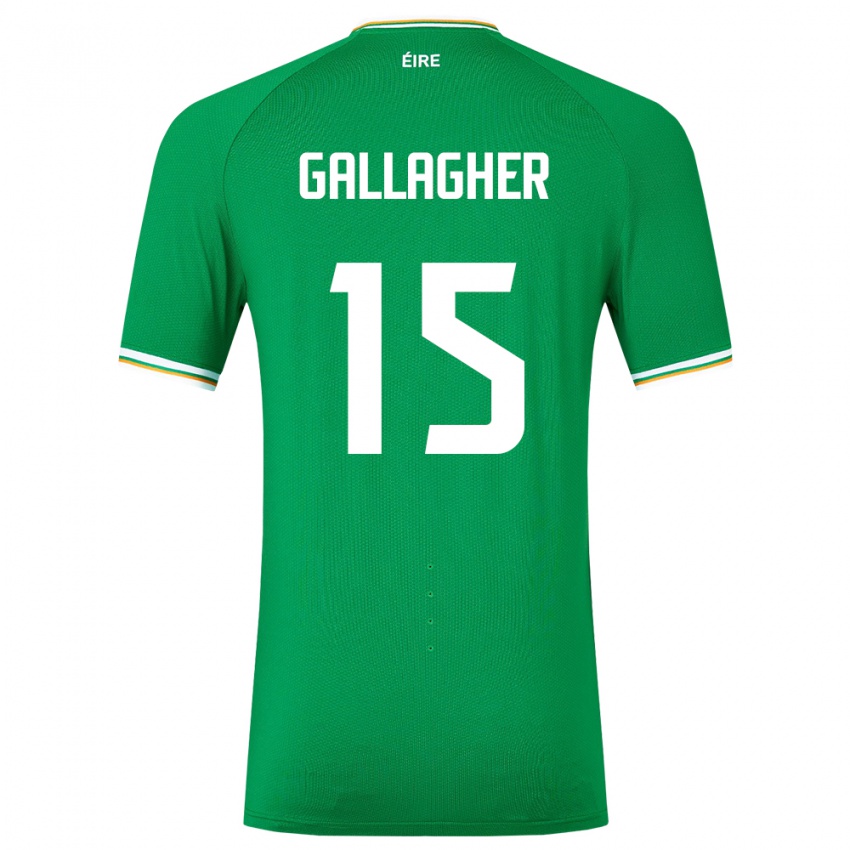 Criança Camisola Irlanda Oisín Gallagher #15 Verde Principal 24-26 Camisa