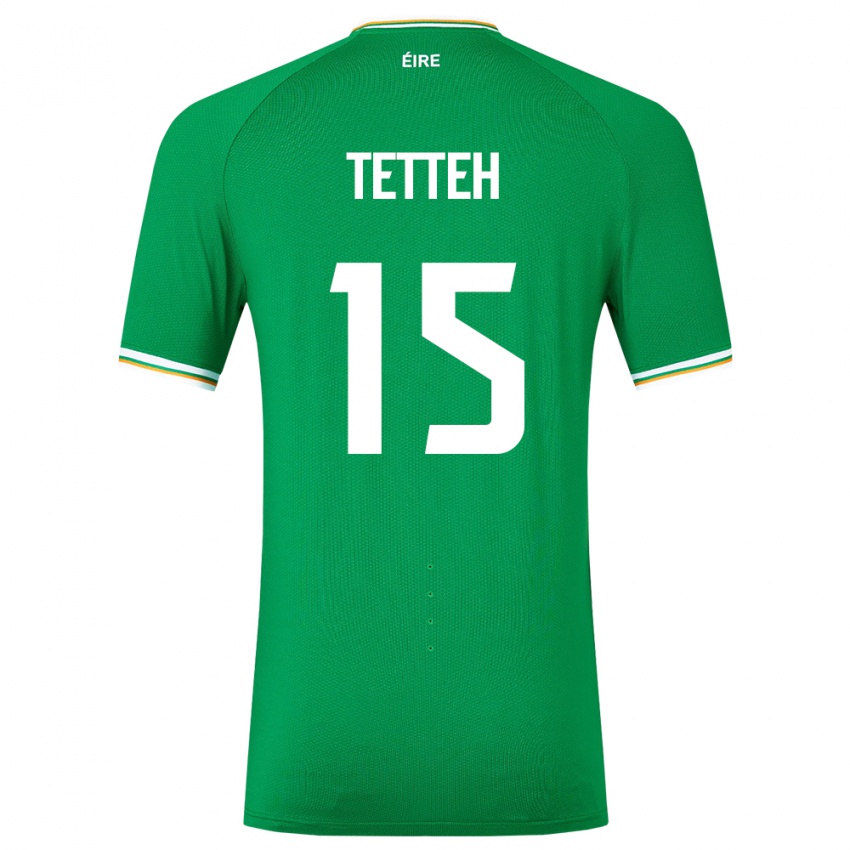 Criança Camisola Irlanda Gideon Tetteh #15 Verde Principal 24-26 Camisa