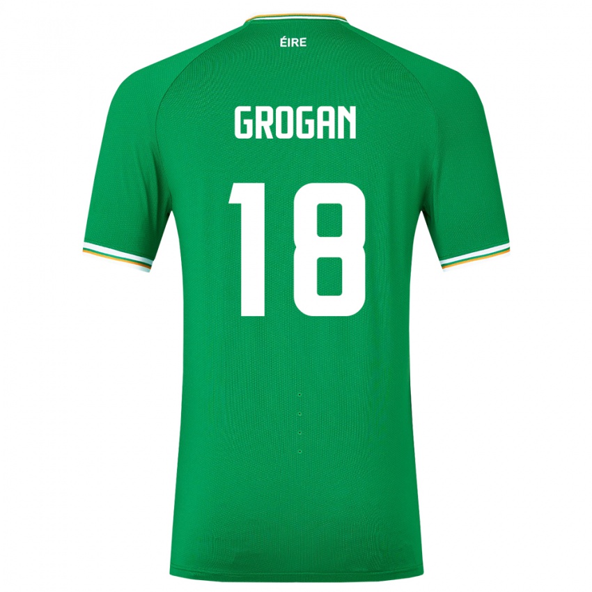 Criança Camisola Irlanda Christy Grogan #18 Verde Principal 24-26 Camisa