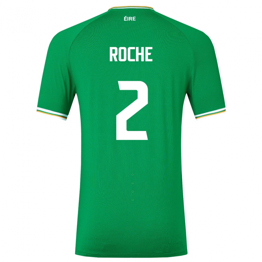 Criança Camisola Irlanda James Roche #2 Verde Principal 24-26 Camisa