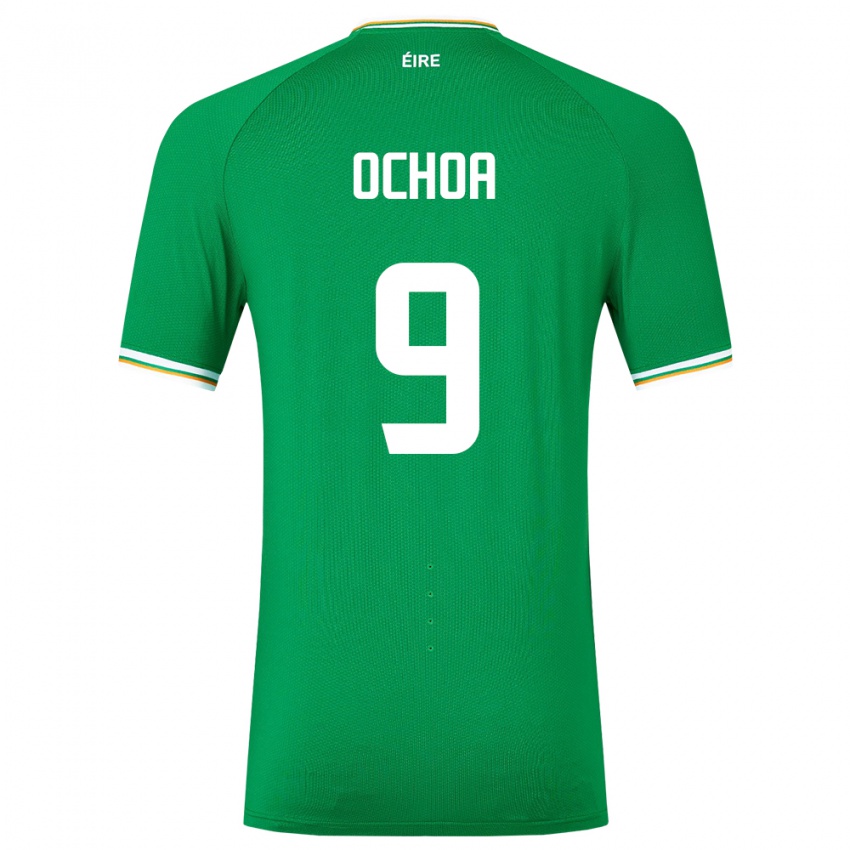 Criança Camisola Irlanda Aarón Ochoa #9 Verde Principal 24-26 Camisa