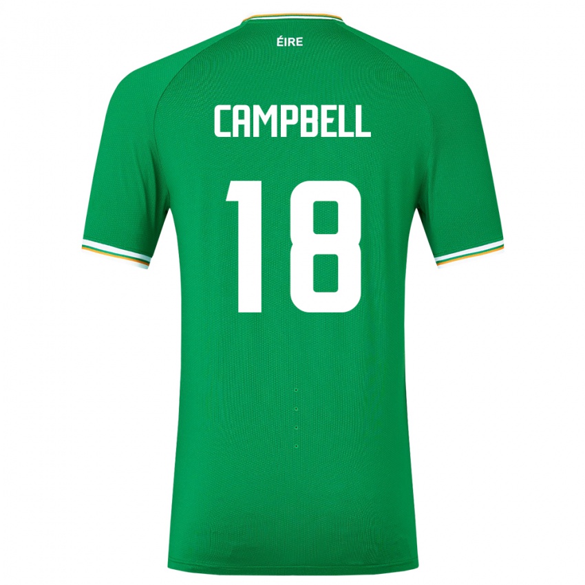 Criança Camisola Irlanda Megan Campbell #18 Verde Principal 24-26 Camisa