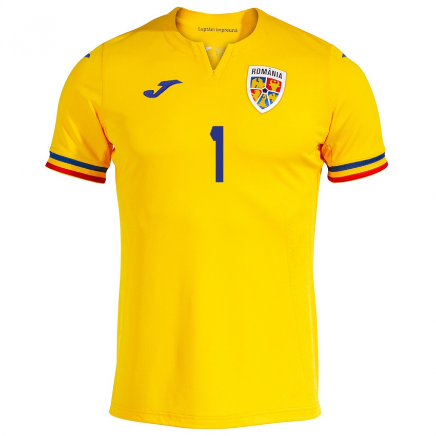 Criança Camisola Romênia Robert Popa #1 Amarelo Principal 24-26 Camisa