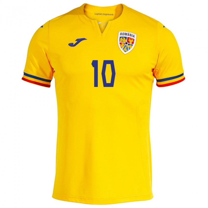 Criança Camisola Romênia Octavian Popescu #10 Amarelo Principal 24-26 Camisa