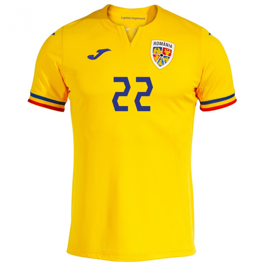 Criança Camisola Romênia Vladislav Blănuță #22 Amarelo Principal 24-26 Camisa