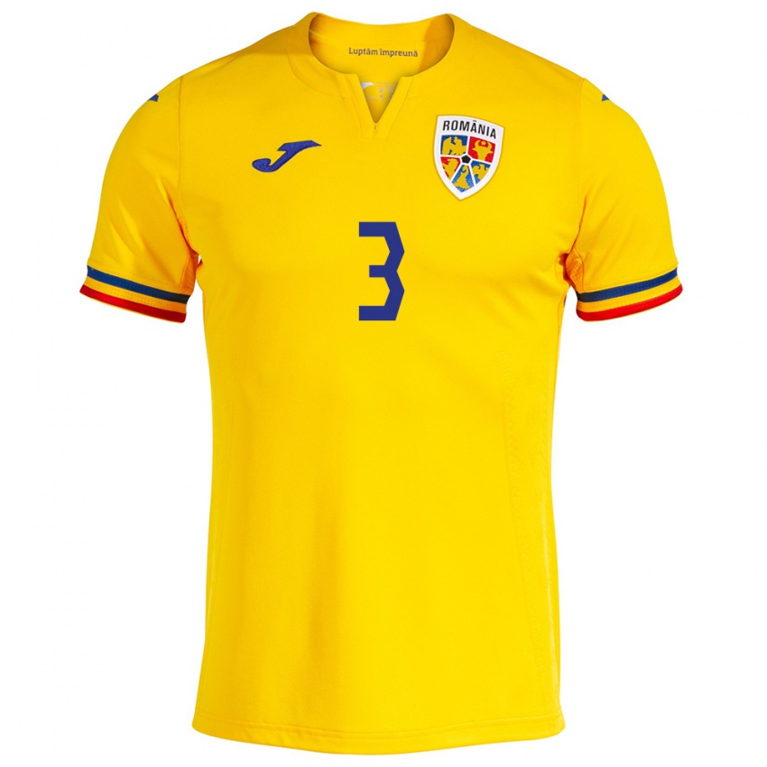 Criança Camisola Romênia Mihaela Ciolacu #3 Amarelo Principal 24-26 Camisa