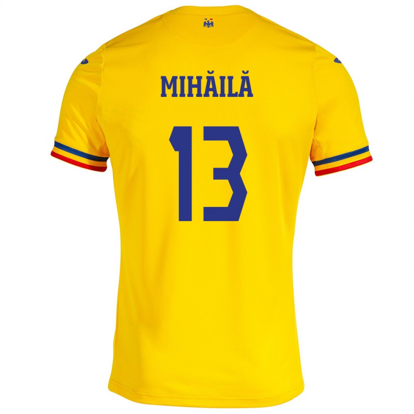 Criança Camisola Romênia Valentin Mihăilă #13 Amarelo Principal 24-26 Camisa