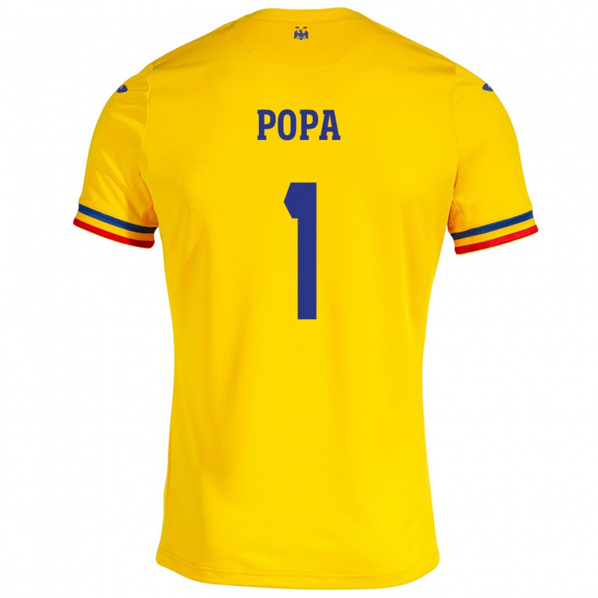 Criança Camisola Romênia Robert Popa #1 Amarelo Principal 24-26 Camisa