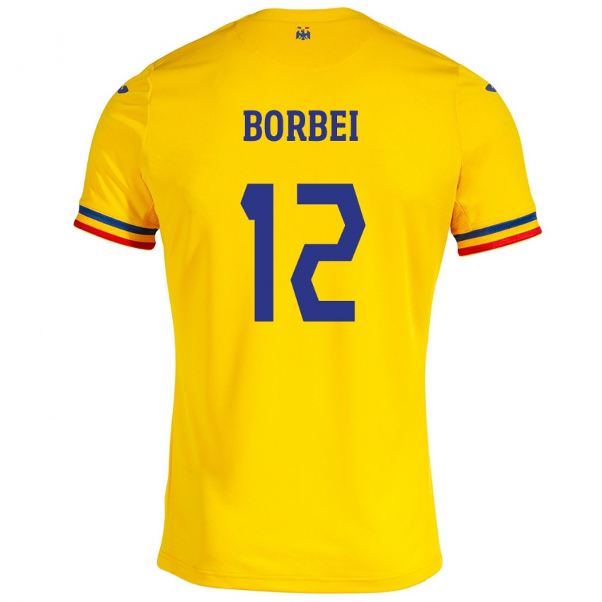 Criança Camisola Romênia Alexandru Borbei #12 Amarelo Principal 24-26 Camisa