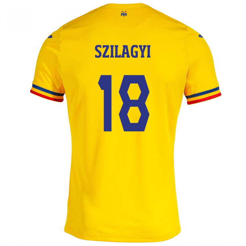 Criança Camisola Romênia Szabolcs Szilágyi #18 Amarelo Principal 24-26 Camisa