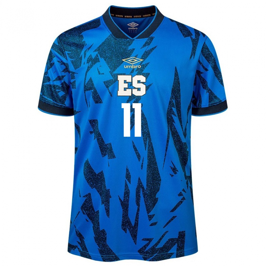 Criança Camisola El Salvador Raúl Ávalos #11 Azul Principal 24-26 Camisa