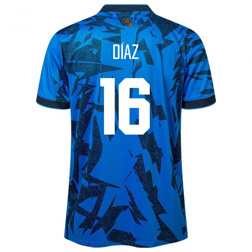 Criança Camisola El Salvador Wilber Díaz #16 Azul Principal 24-26 Camisa