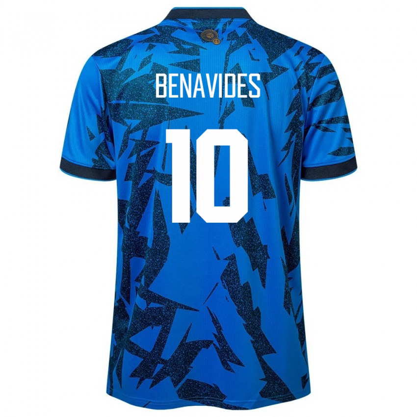 Criança Camisola El Salvador Matthew Benavides #10 Azul Principal 24-26 Camisa