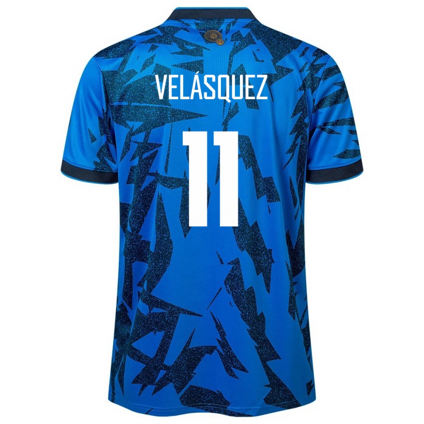 Criança Camisola El Salvador Jackeline Velásquez #11 Azul Principal 24-26 Camisa