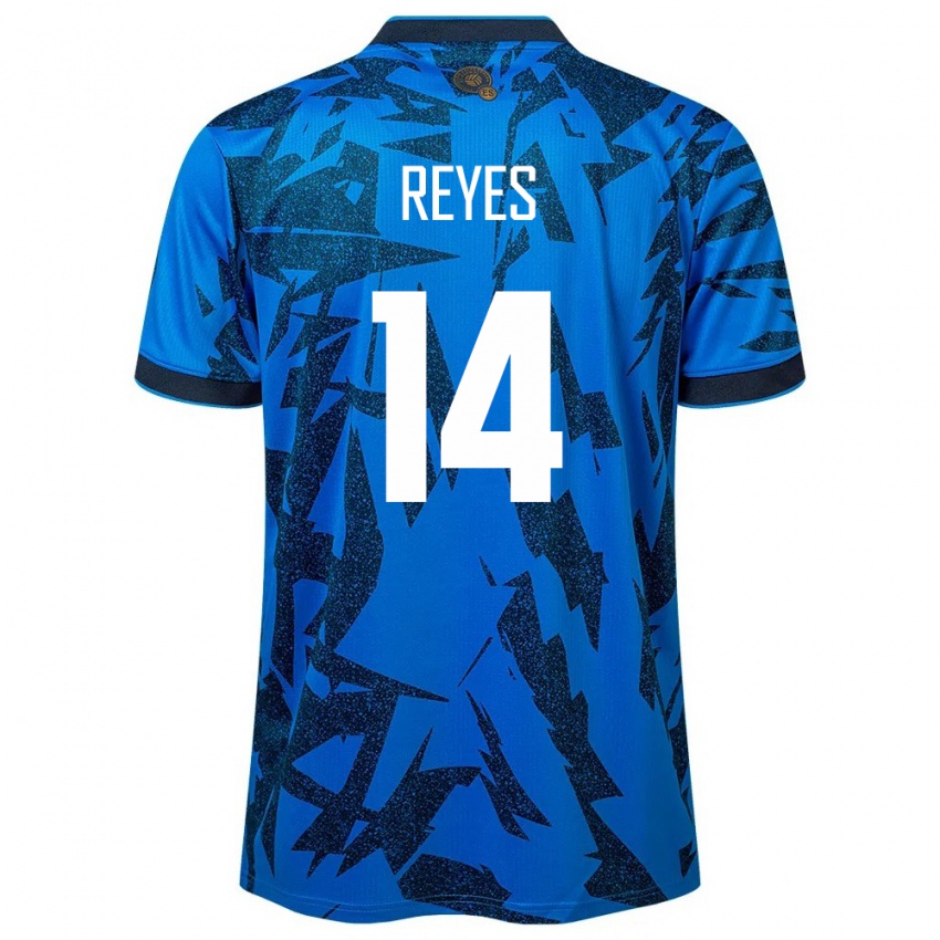 Criança Camisola El Salvador Karen Reyes #14 Azul Principal 24-26 Camisa