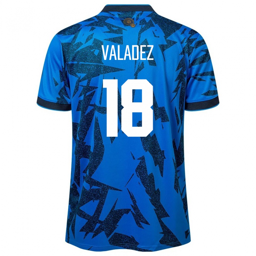 Criança Camisola El Salvador Samantha Valadez #18 Azul Principal 24-26 Camisa