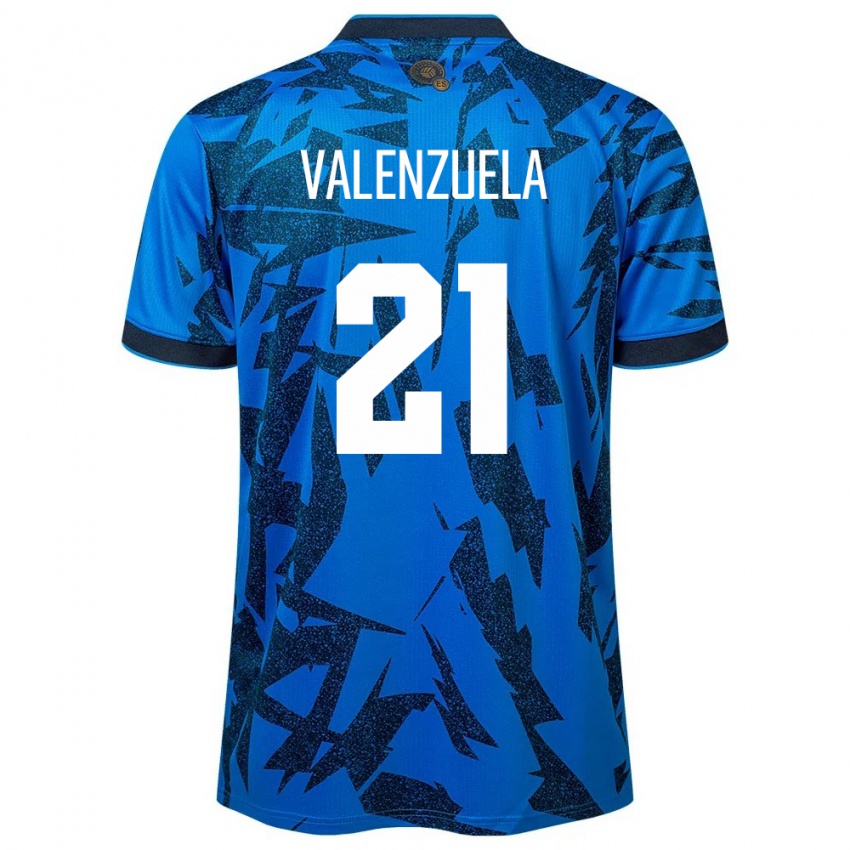 Criança Camisola El Salvador Ana Valenzuela #21 Azul Principal 24-26 Camisa