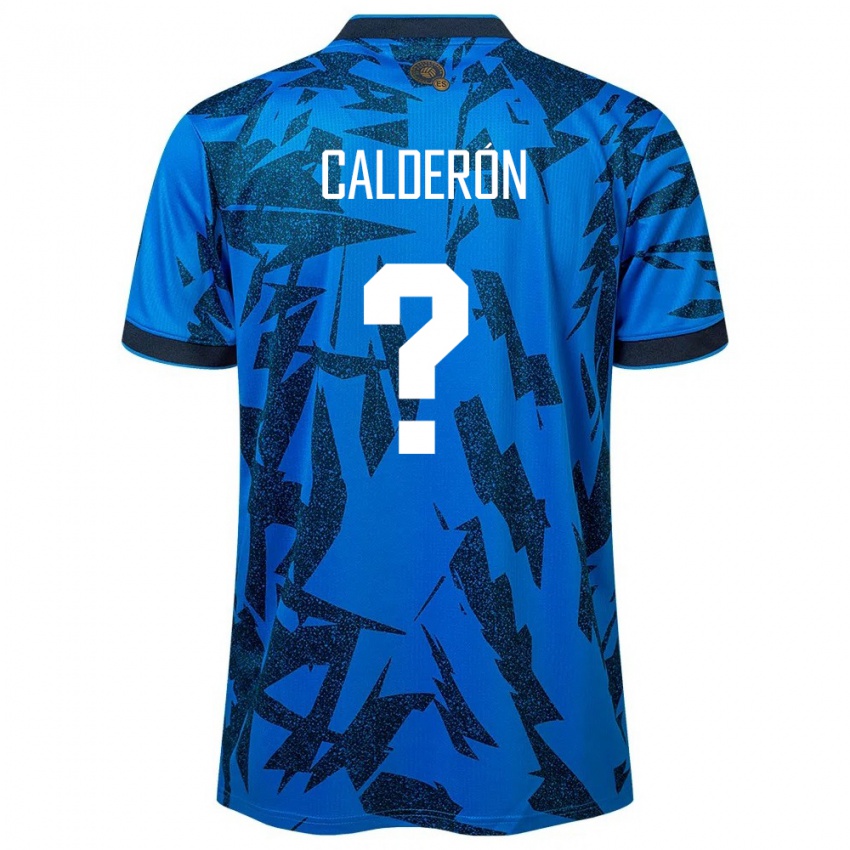 Criança Camisola El Salvador Paola Calderón #0 Azul Principal 24-26 Camisa