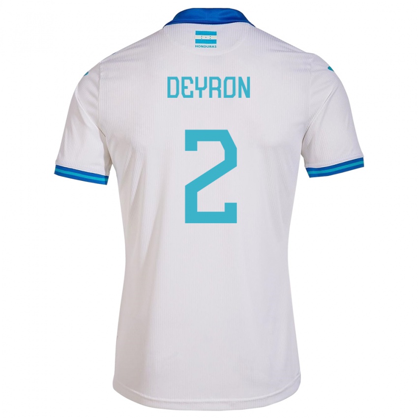 Criança Camisola Honduras Deyron Martínez #2 Branco Principal 24-26 Camisa