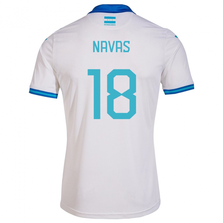 Criança Camisola Honduras Johan Navas #18 Branco Principal 24-26 Camisa