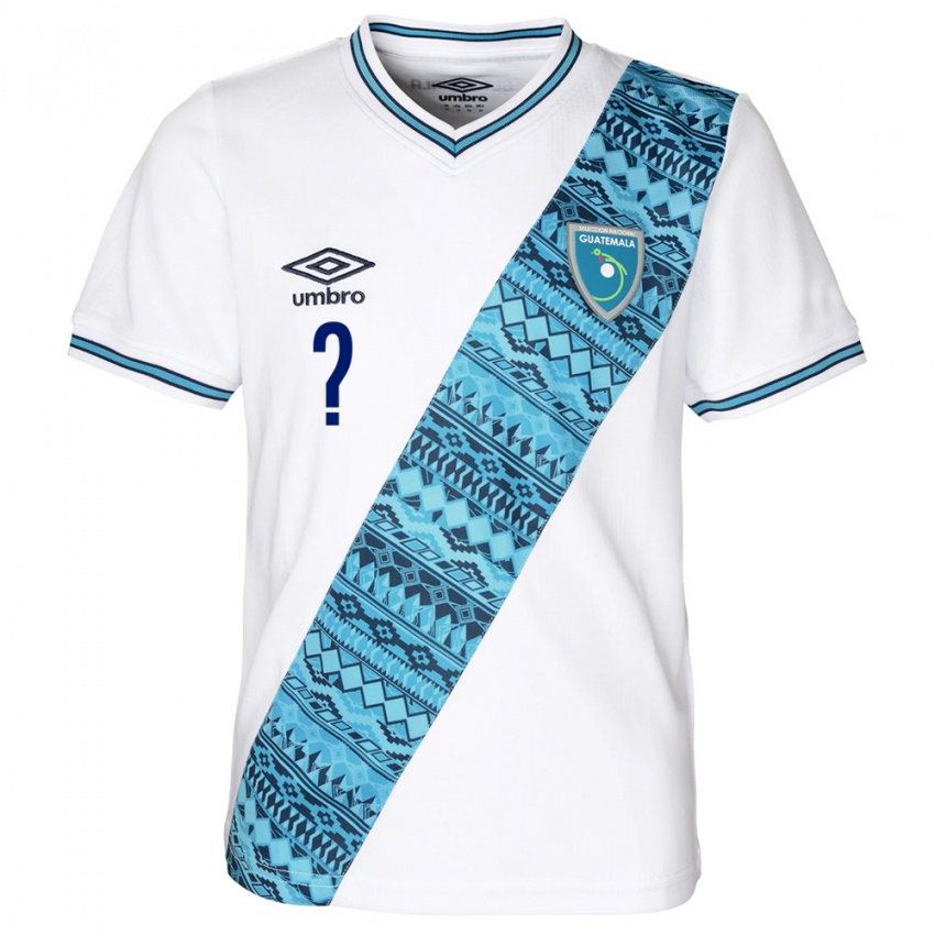 Criança Camisola Guatemala Seu Nome #0 Branco Principal 24-26 Camisa