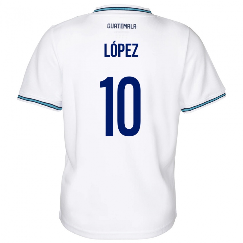 Criança Camisola Guatemala Antonio López #10 Branco Principal 24-26 Camisa