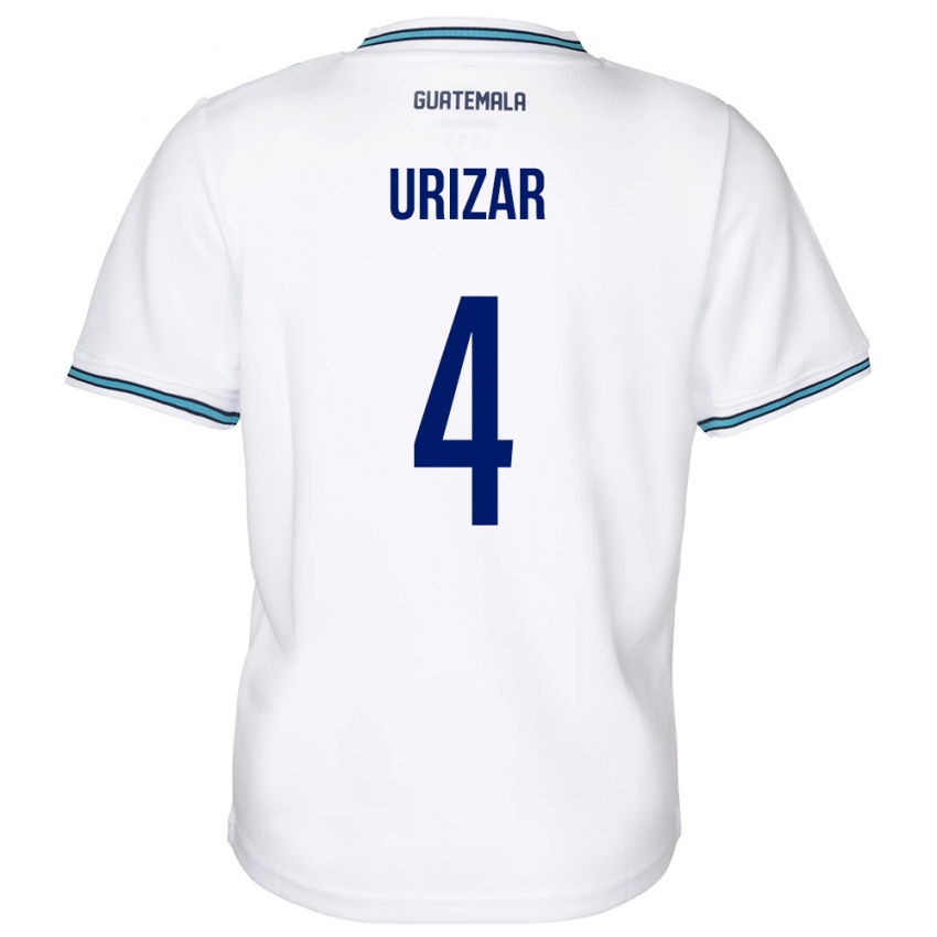 Criança Camisola Guatemala Jeshua Urizar #4 Branco Principal 24-26 Camisa