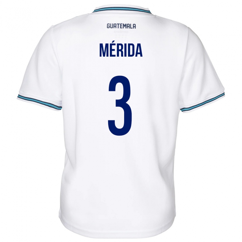 Criança Camisola Guatemala Daniel Mérida #3 Branco Principal 24-26 Camisa