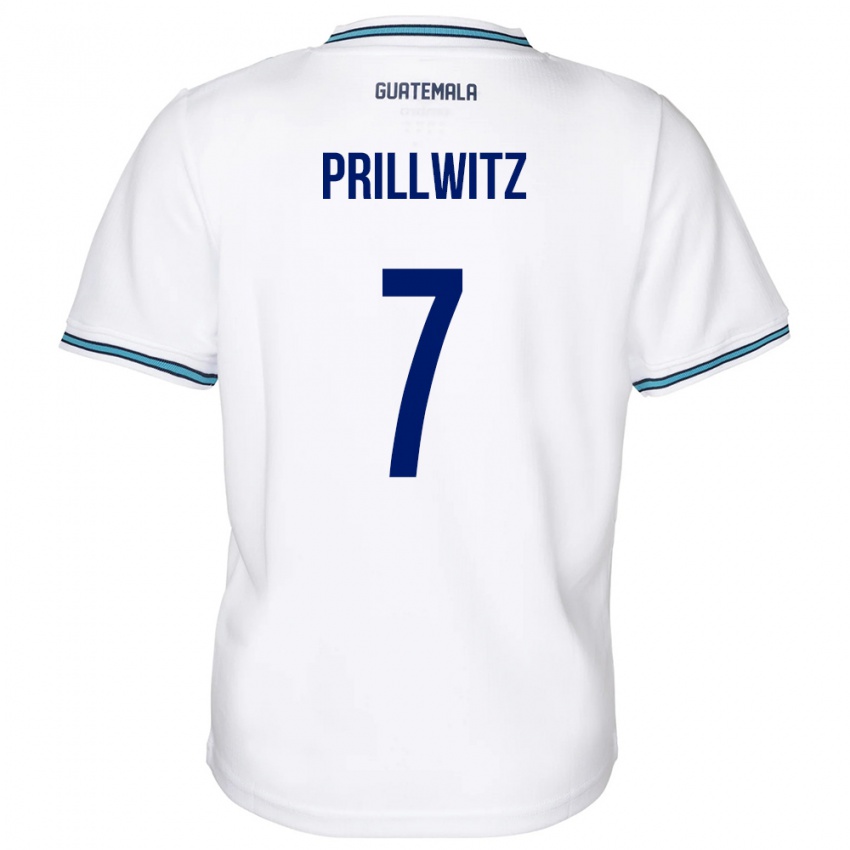 Criança Camisola Guatemala Héctor Prillwitz #7 Branco Principal 24-26 Camisa