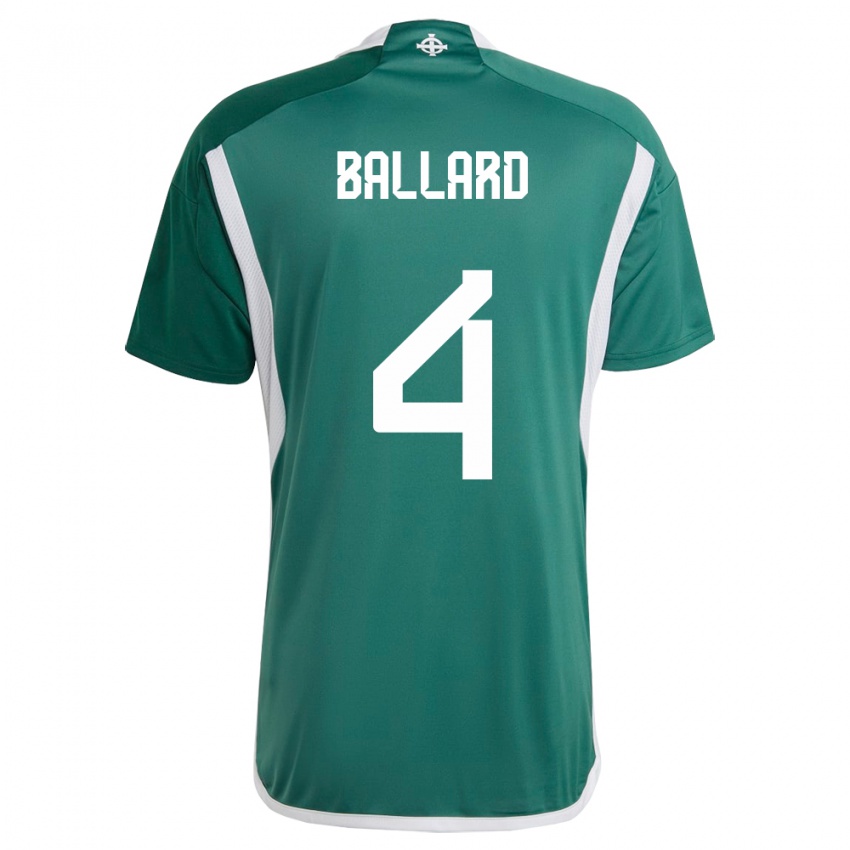 Criança Camisola Irlanda Do Norte Daniel Ballard #4 Verde Principal 24-26 Camisa