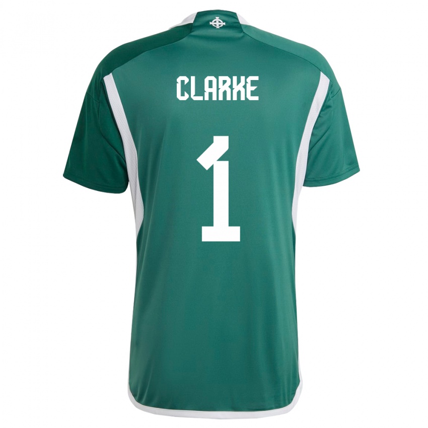 Criança Camisola Irlanda Do Norte Josh Clarke #1 Verde Principal 24-26 Camisa