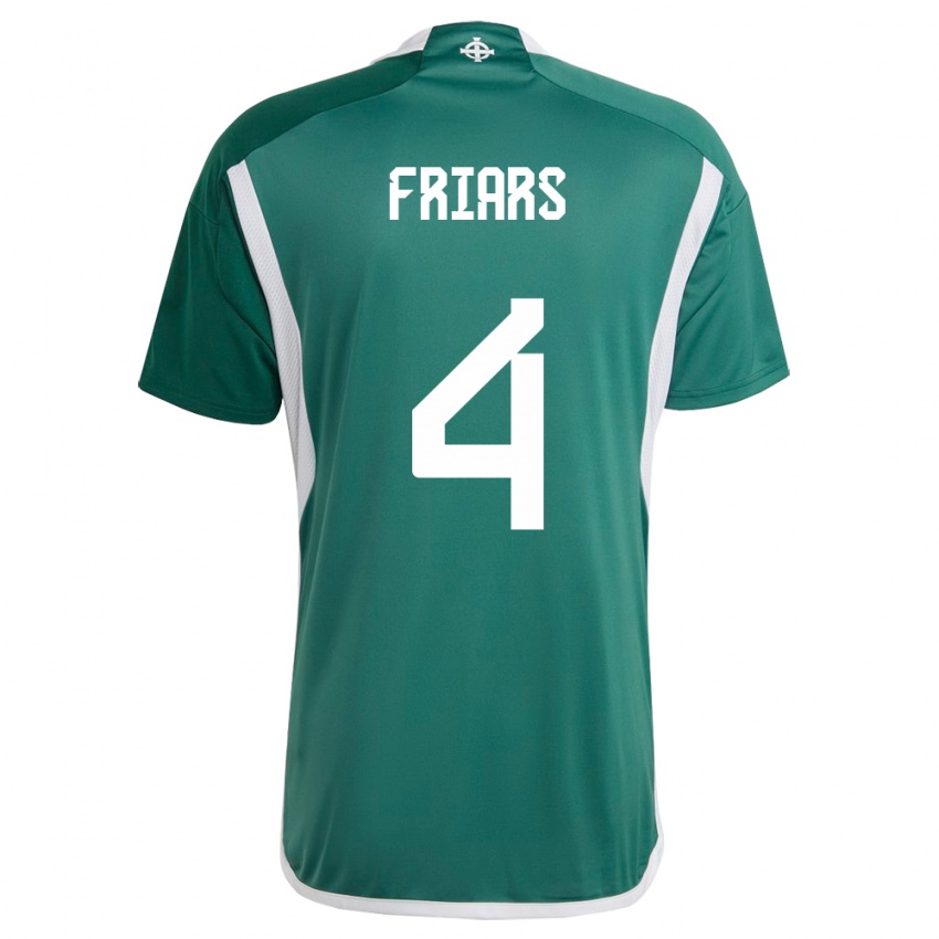 Criança Camisola Irlanda Do Norte Alfie Friars #4 Verde Principal 24-26 Camisa