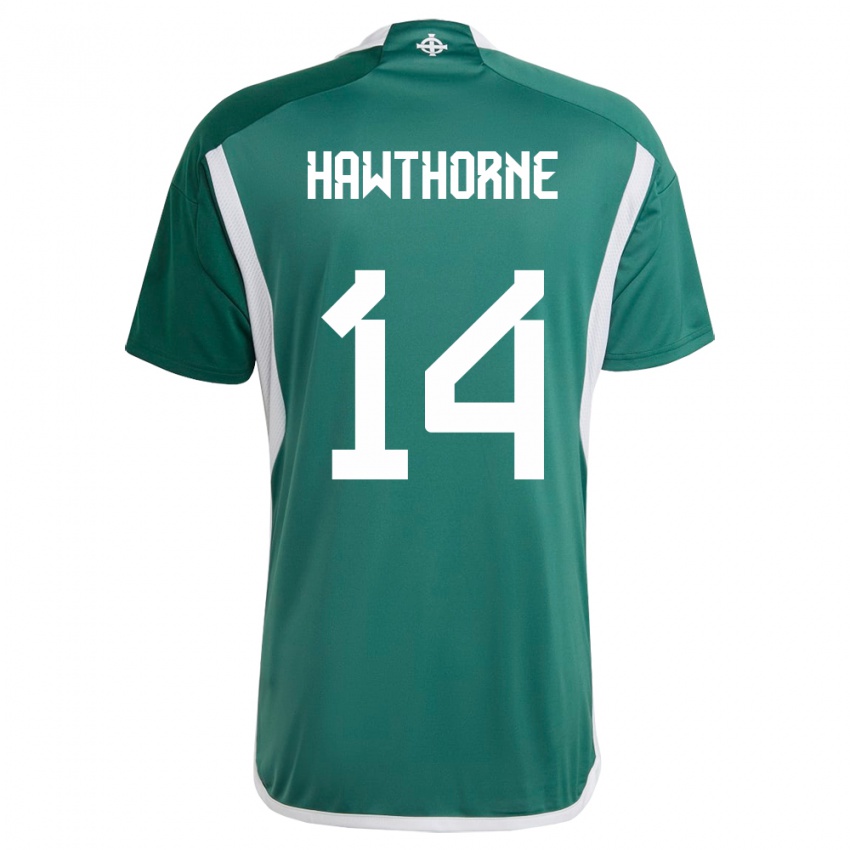 Criança Camisola Irlanda Do Norte Keevan Hawthorne #14 Verde Principal 24-26 Camisa