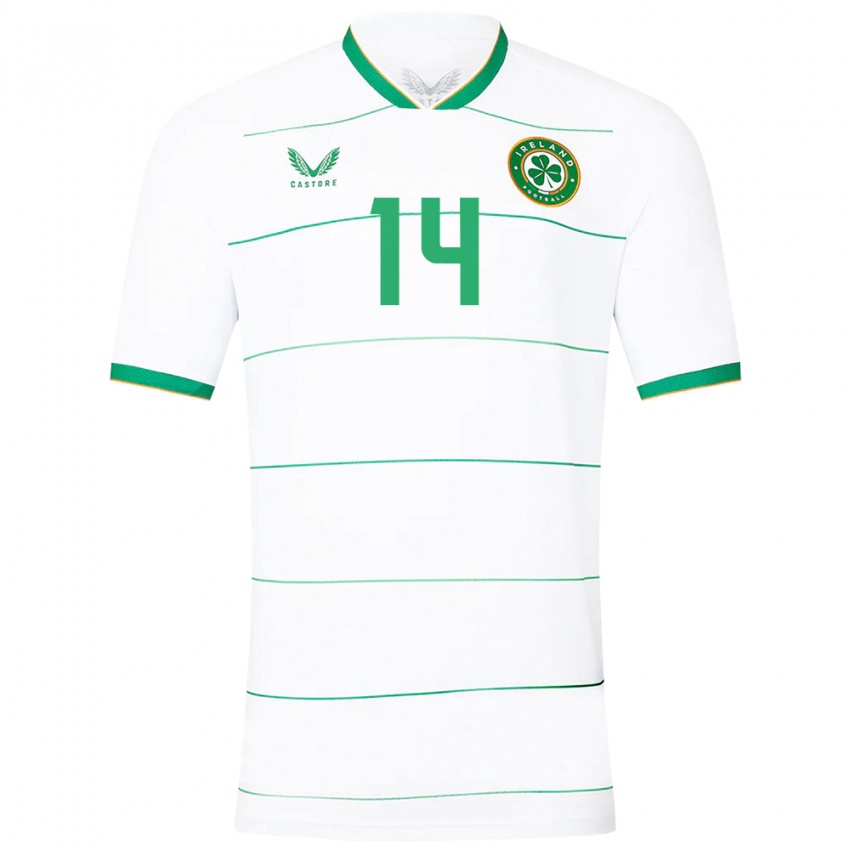 Criança Camisola Irlanda John Ryan #14 Branco Alternativa 24-26 Camisa