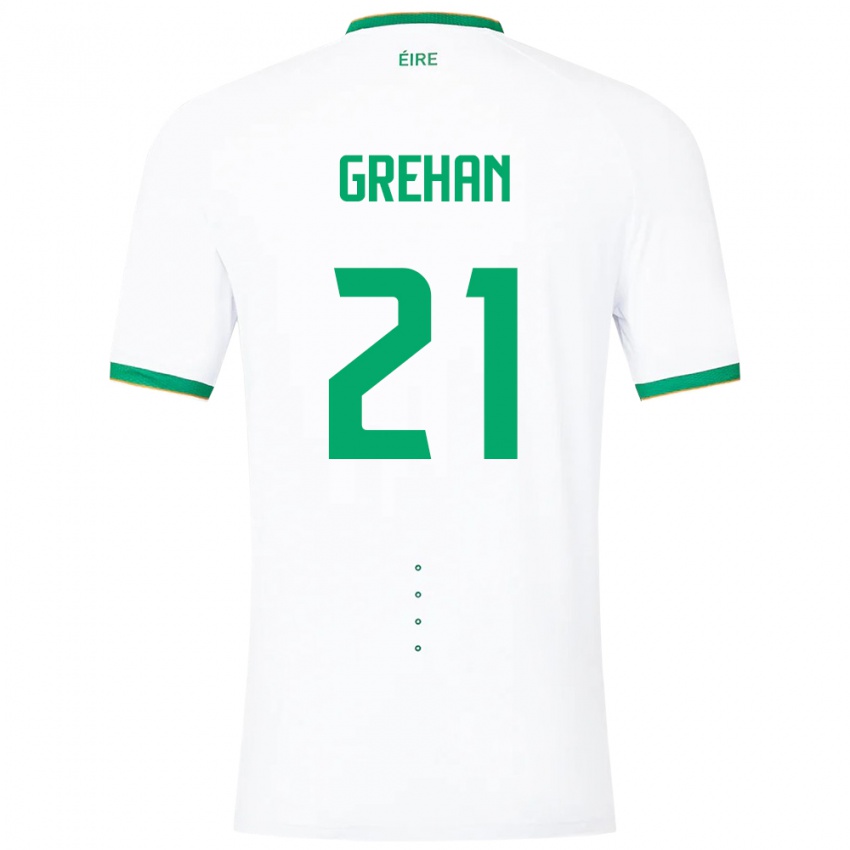 Criança Camisola Irlanda Sean Grehan #21 Branco Alternativa 24-26 Camisa