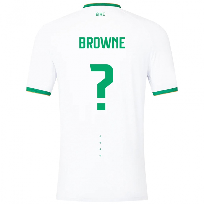 Criança Camisola Irlanda Luke Browne #0 Branco Alternativa 24-26 Camisa