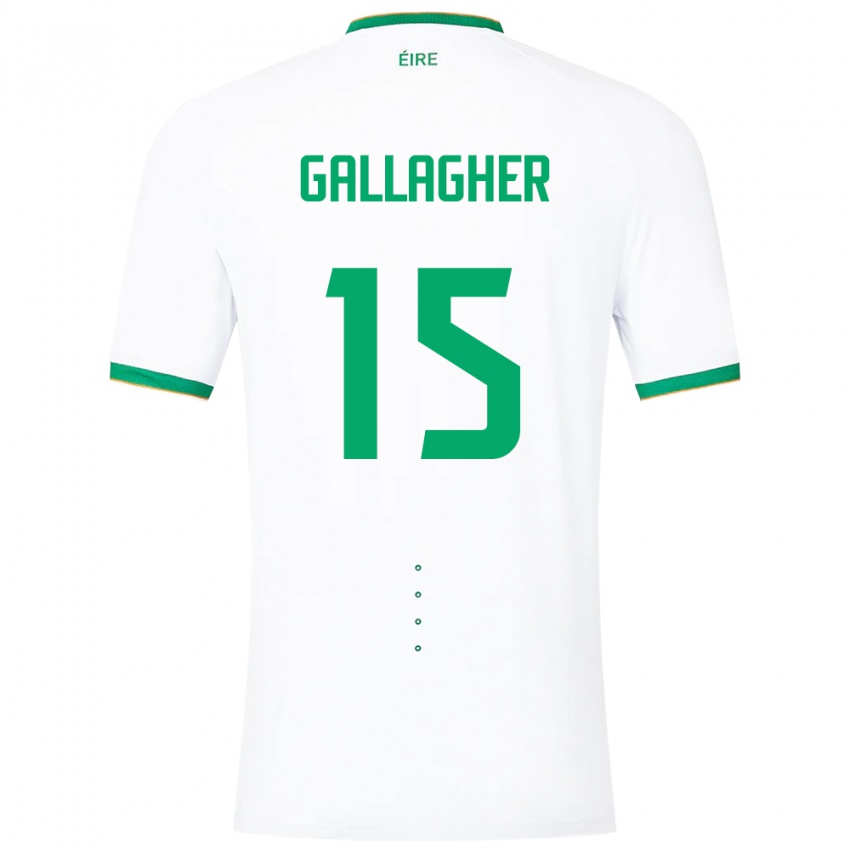 Criança Camisola Irlanda Oisín Gallagher #15 Branco Alternativa 24-26 Camisa