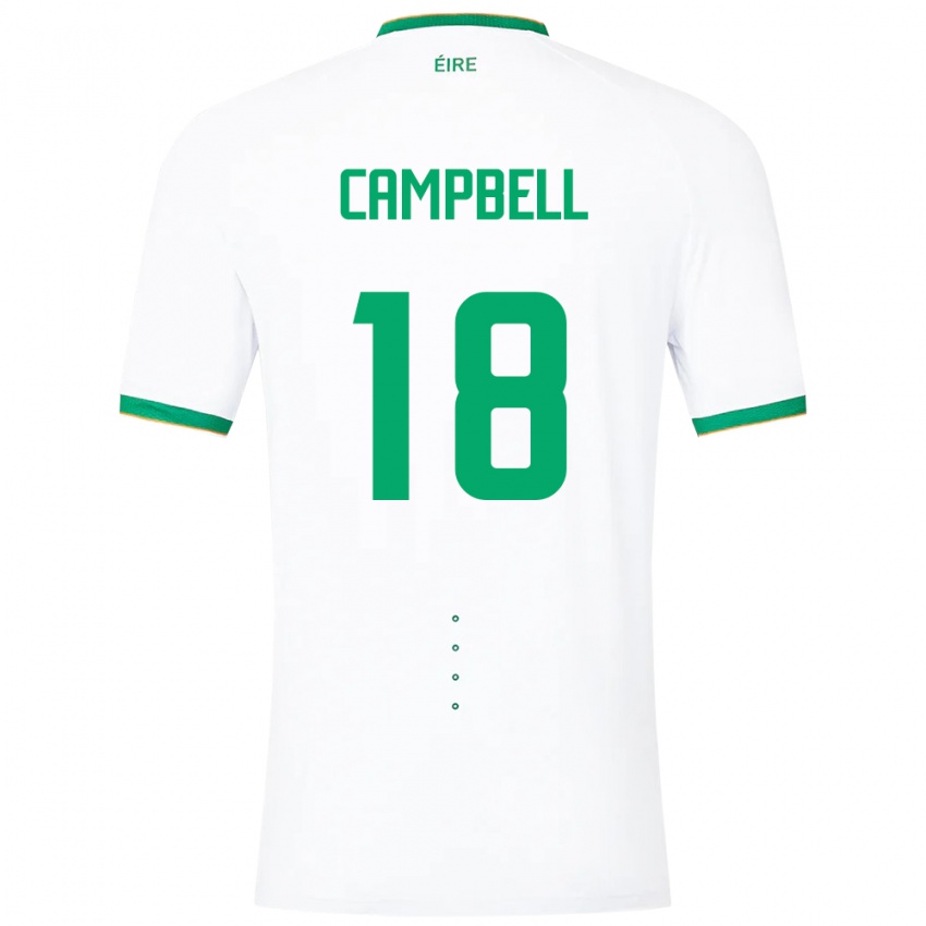 Criança Camisola Irlanda Megan Campbell #18 Branco Alternativa 24-26 Camisa