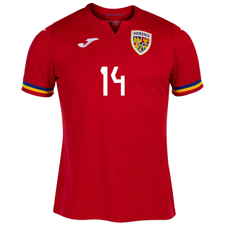 Criança Camisola Romênia Ianis Hagi #14 Vermelho Alternativa 24-26 Camisa