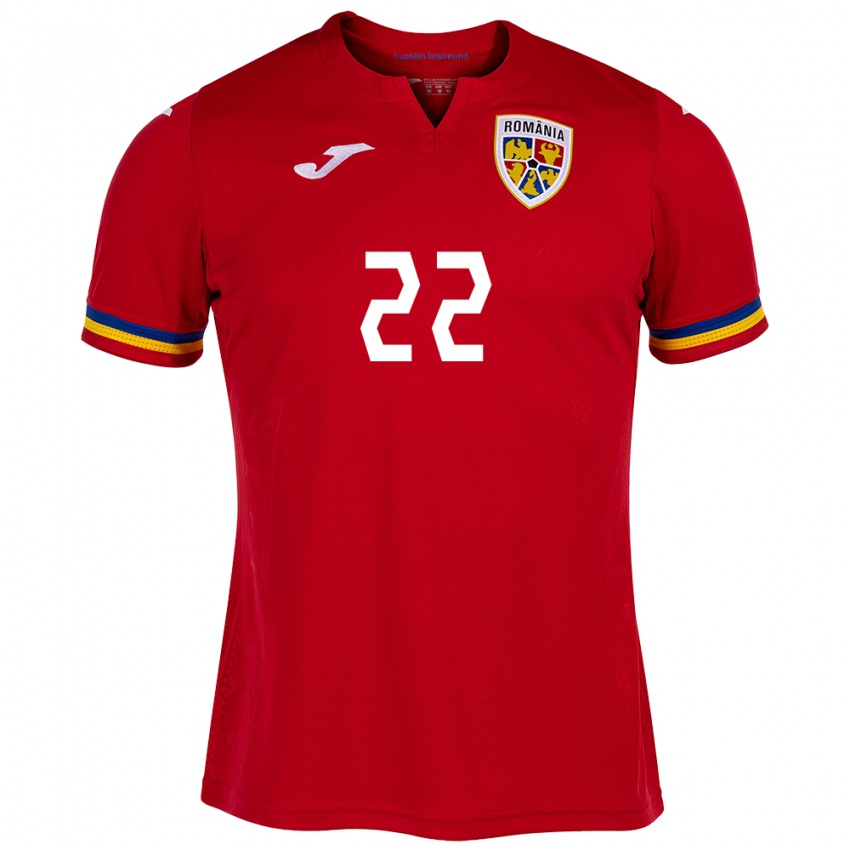 Criança Camisola Romênia Vladislav Blănuță #22 Vermelho Alternativa 24-26 Camisa