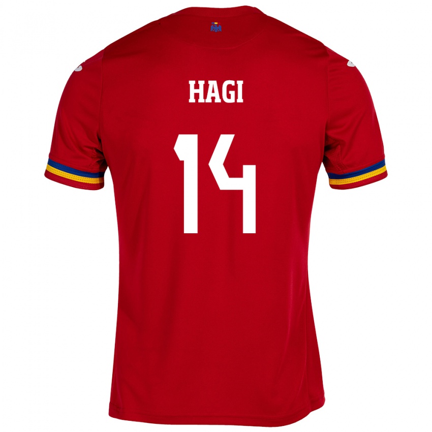 Criança Camisola Romênia Ianis Hagi #14 Vermelho Alternativa 24-26 Camisa