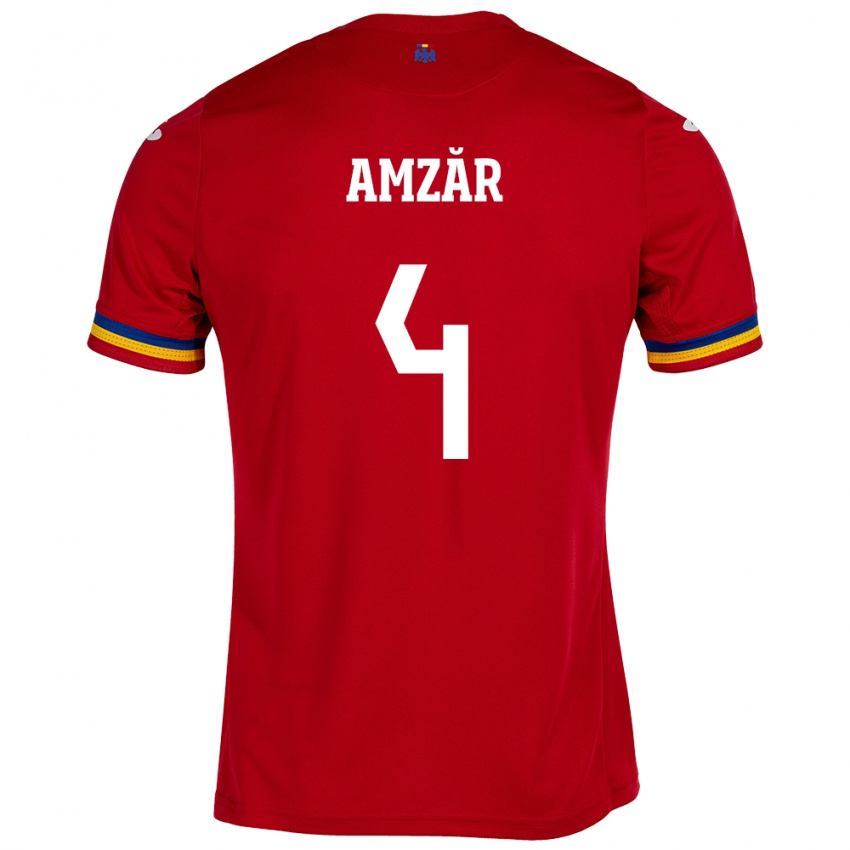 Criança Camisola Romênia Costin Amzăr #4 Vermelho Alternativa 24-26 Camisa