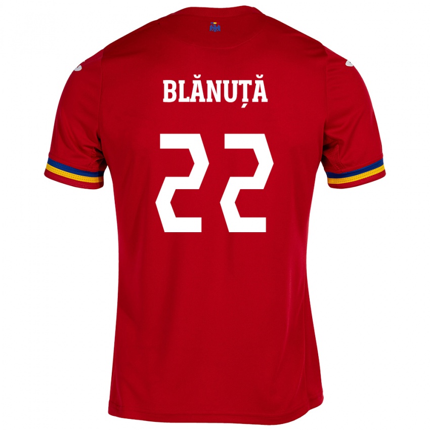 Criança Camisola Romênia Vladislav Blănuță #22 Vermelho Alternativa 24-26 Camisa