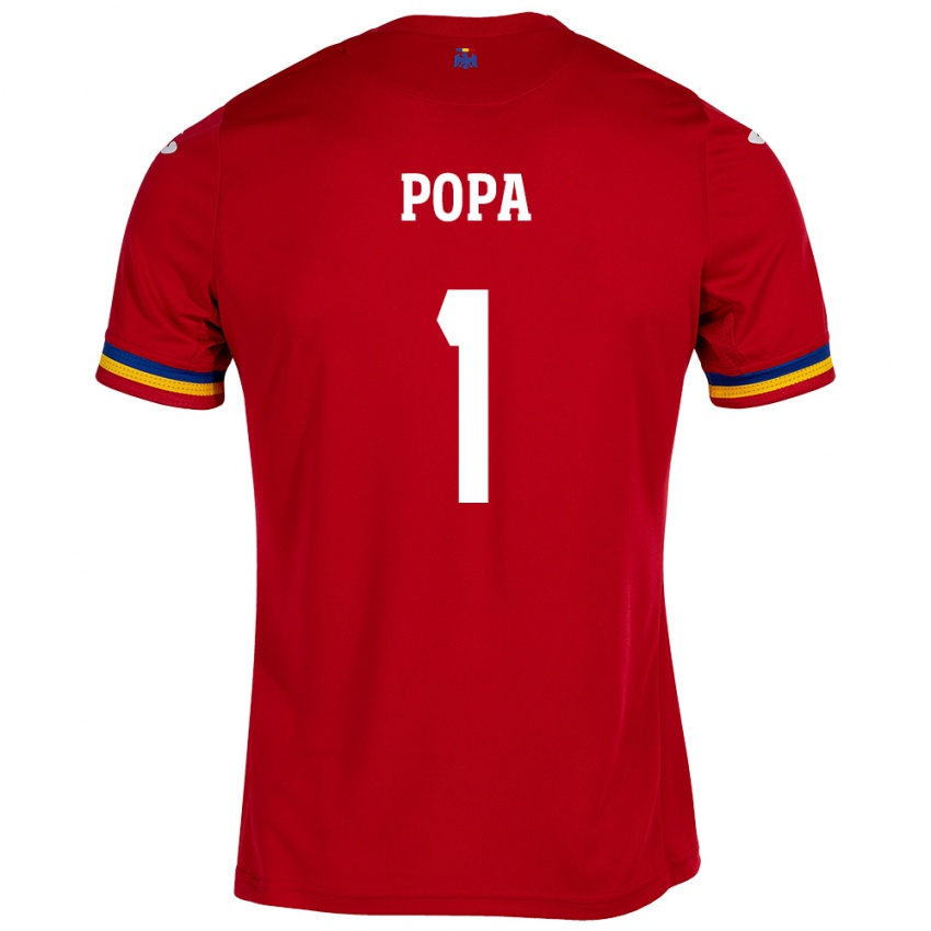 Criança Camisola Romênia Robert Popa #1 Vermelho Alternativa 24-26 Camisa
