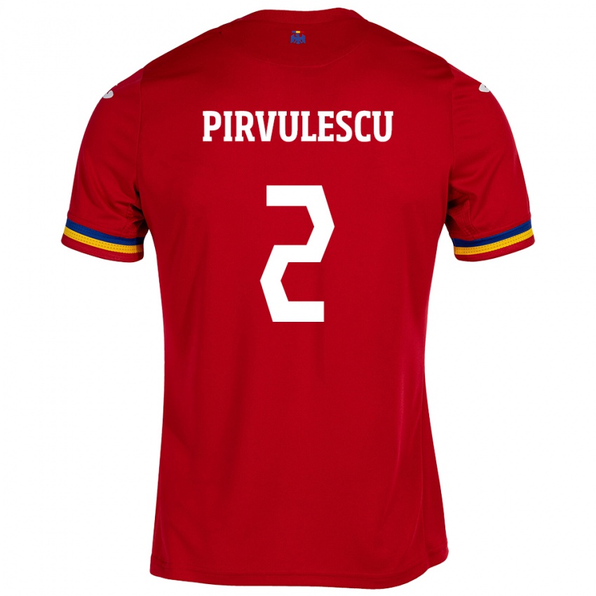 Criança Camisola Romênia Sergiu Pîrvulescu #2 Vermelho Alternativa 24-26 Camisa