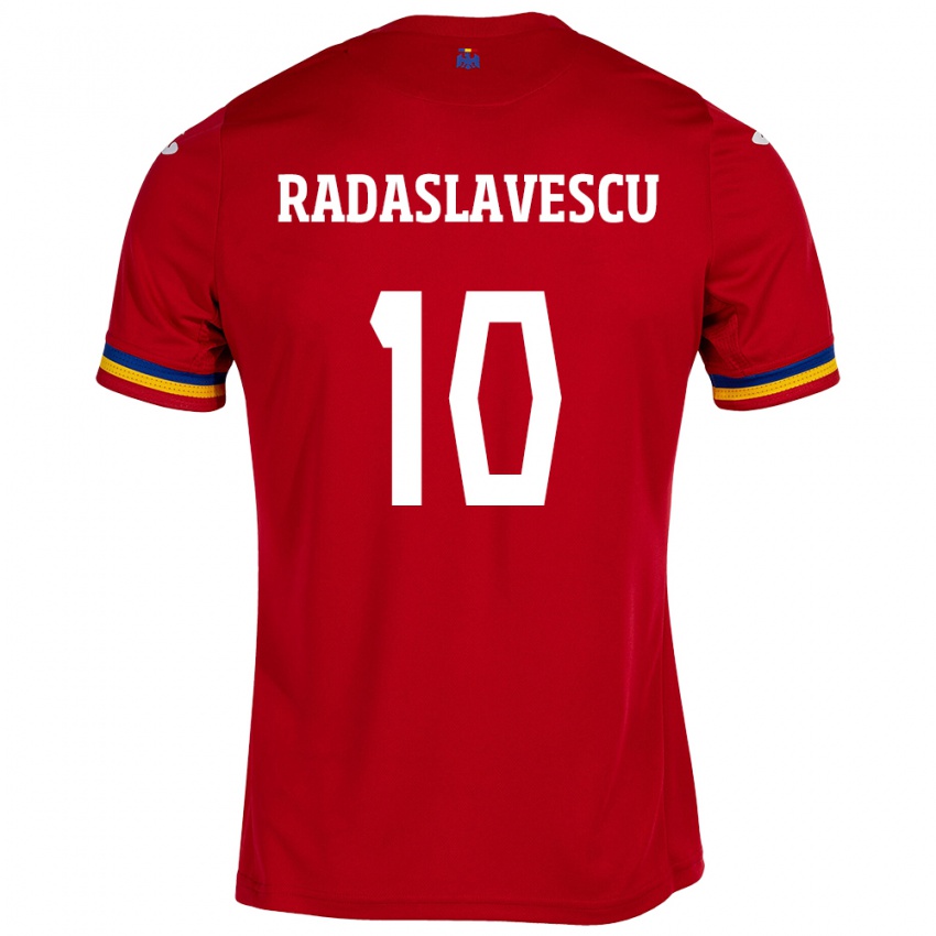 Criança Camisola Romênia Eduard Radaslavescu #10 Vermelho Alternativa 24-26 Camisa